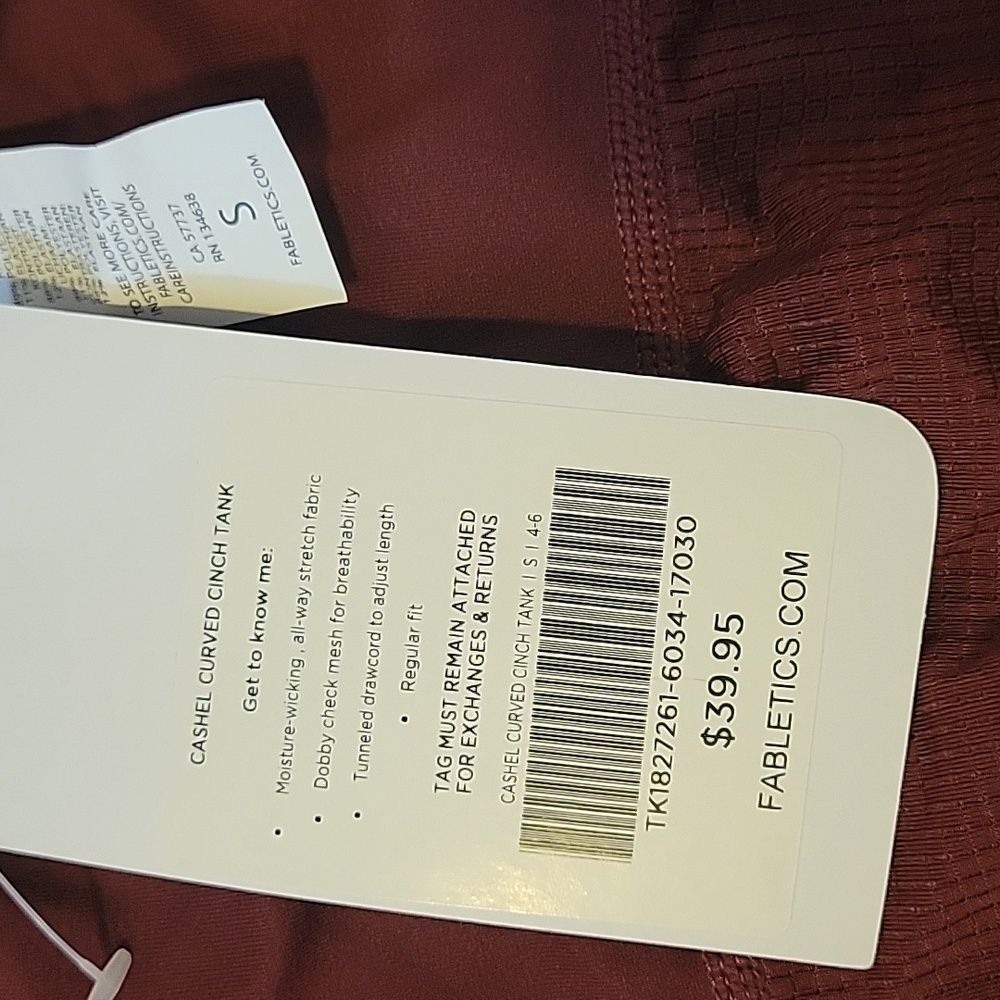 Fabletics Small Maroon Tank - Picture 3 of 3